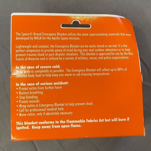 Grabber Outdoors The Original Space Brand Emergency Survival Blanket, Silver, - Picture 2 of 6